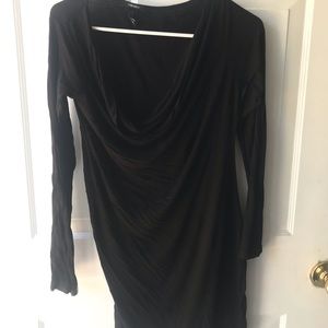 Long sleeve long length black shirt